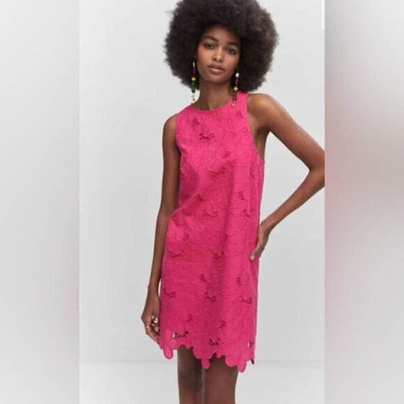 Mango Pink Lace Mini Dress - Picture 8 of 14